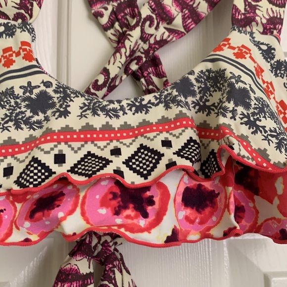 Maaji small bikini top Seahorse pink purple cross back Columbia s - Picture 7 of 14